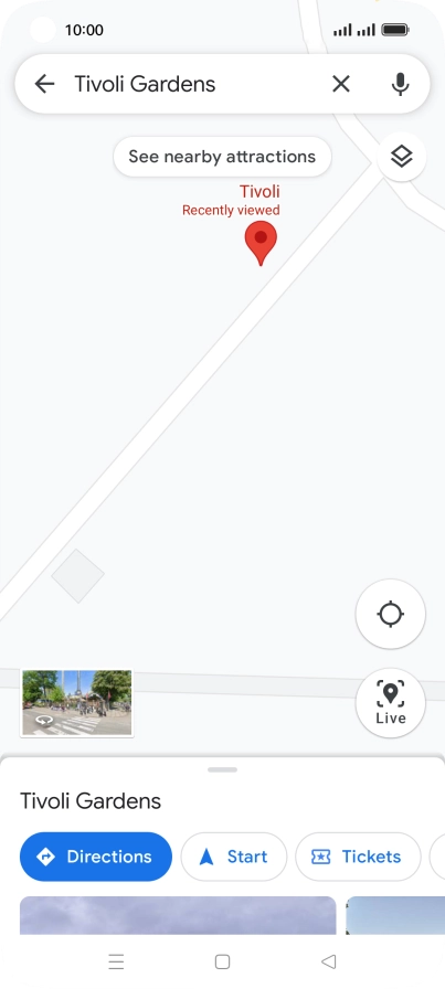 Press the destination at the bottom of the screen.