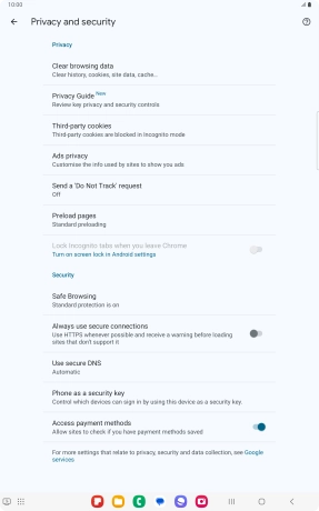 Press Clear browsing data.
