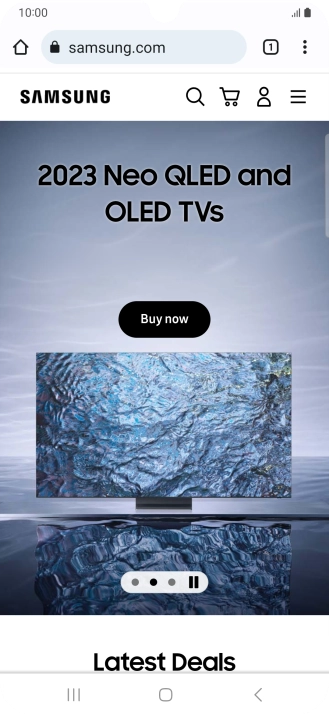 Press the menu icon.