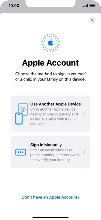 Press Sign in Manually.
