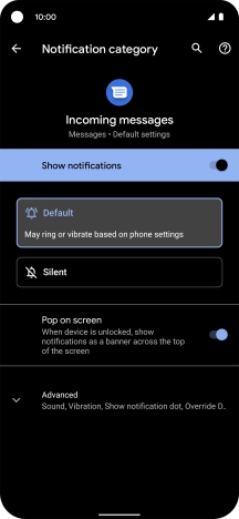 Press Default. Press Default.