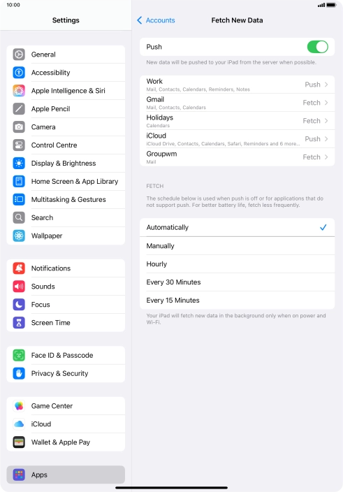 Press the indicator next to 