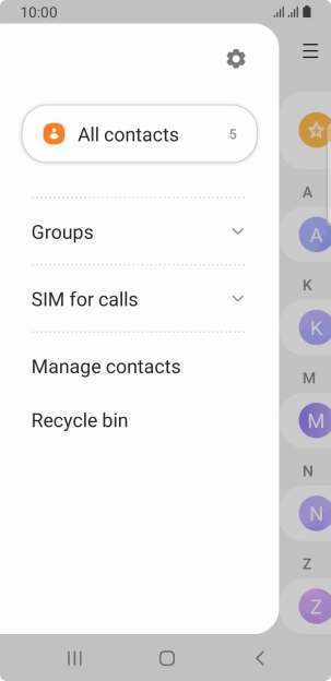 Press Manage contacts.