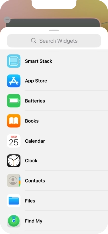 Press the required widget. Press the required widget.