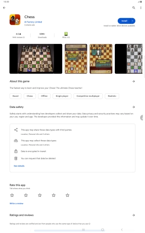 Press Install and follow the instructions on the screen to install the app.