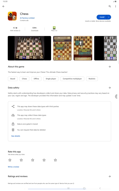 Press Install and follow the instructions on the screen to install the app.