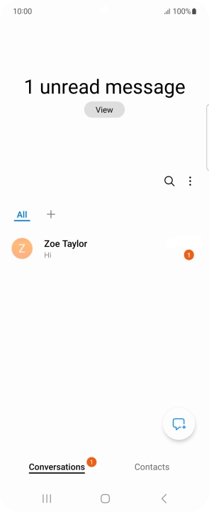 Press the new message icon. Press the new message icon.