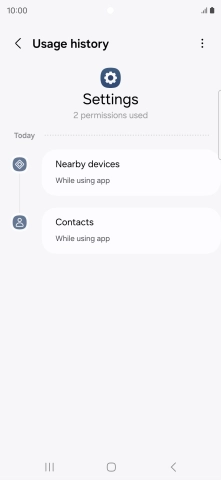 The app activity for the selected app is displayed. The app activity for the selected app is displayed.