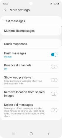Press Text messages.