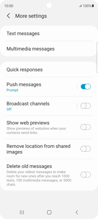 Press Text messages.