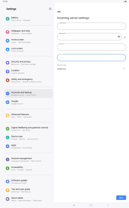 Press the drop down list below 
