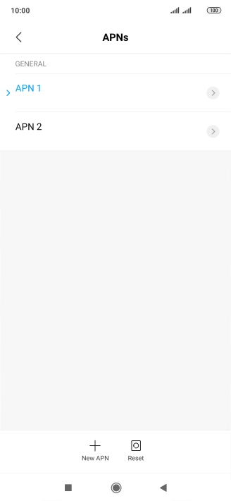 Press the required data connection to activate it.