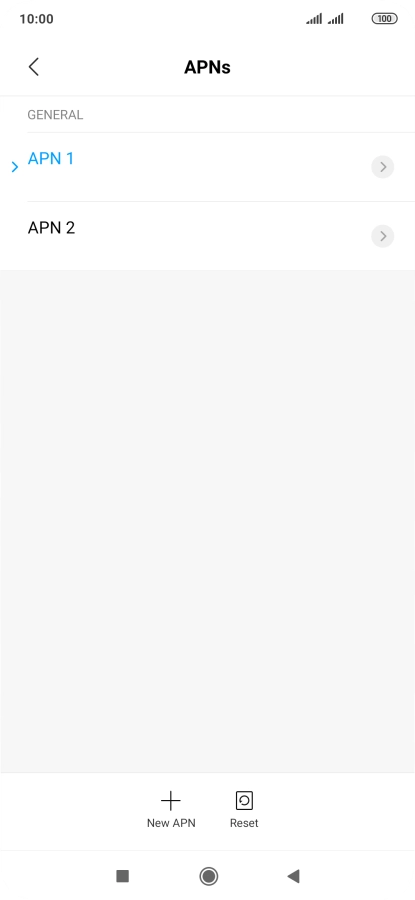Press the required data connection to activate it.