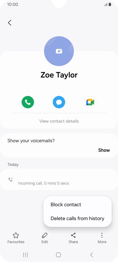 Press Block contact.