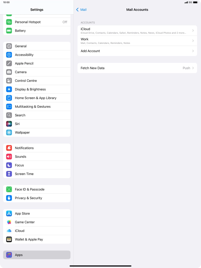 Press the required email account.