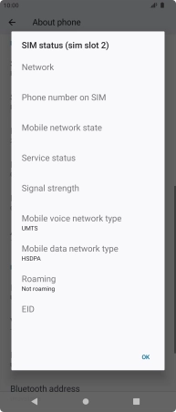 Your phone's EID number is displayed below EID.