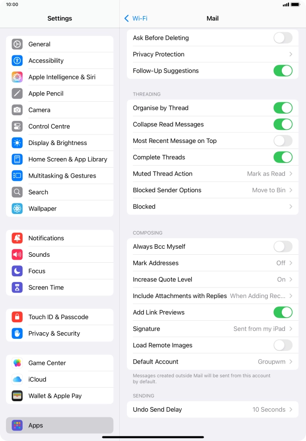 Press Default Account. Press Default Account.