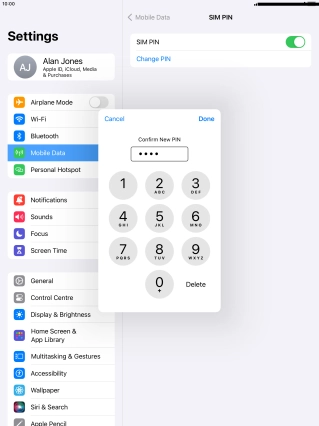 Key in the new PIN again and press Done.