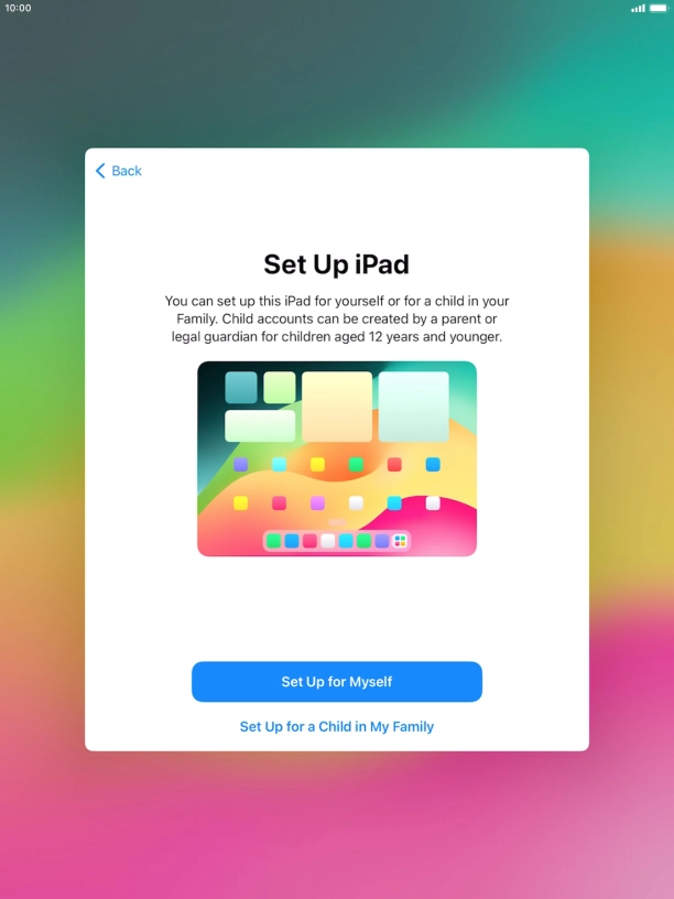 Press Set Up for Myself.