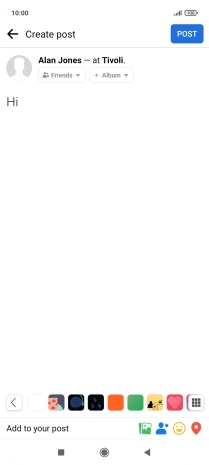 Write the required text and press POST. Write the required text and press POST.