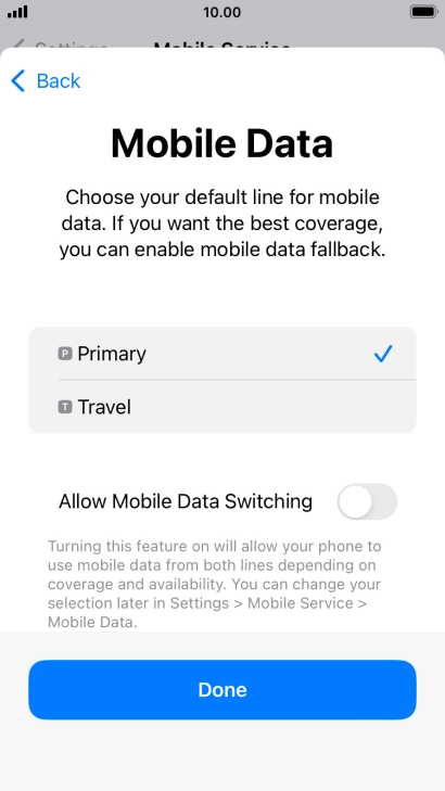 Press the indicator next to 