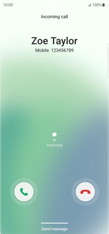 Press and drag the accept call icon right.