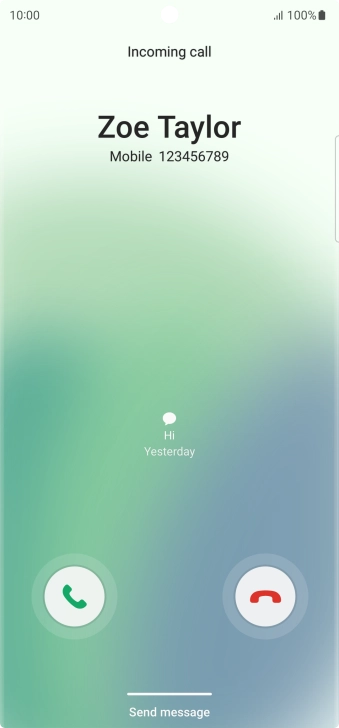 Press and drag the accept call icon right.