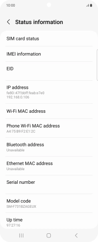 Your phone's EID number is displayed below EID.