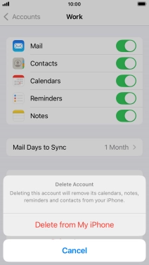 Press Delete from My iPhone. Press Delete from My iPhone.