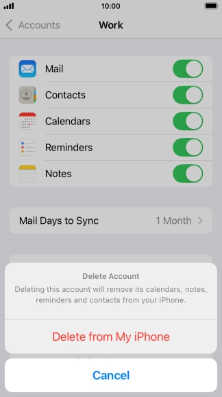 Press Delete from My iPhone. Press Delete from My iPhone.