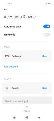 Press the required email account. Press the required email account.