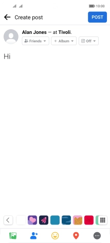 Write the required text and press POST.