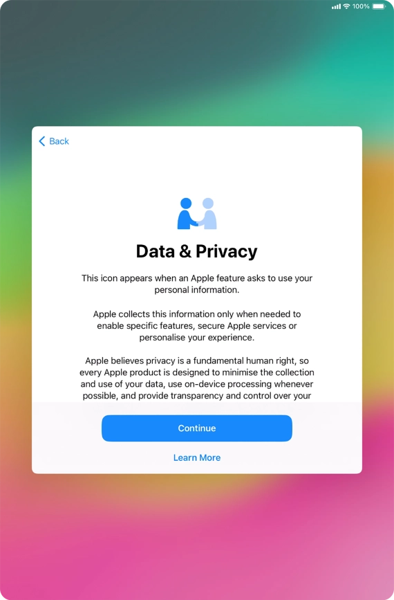 Press Continue. Press Continue.