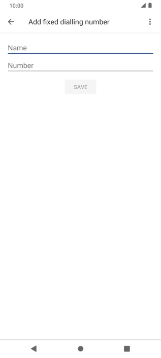 Press Name and key in the required name.