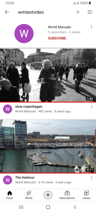 Press the required video clip. Press the required video clip.