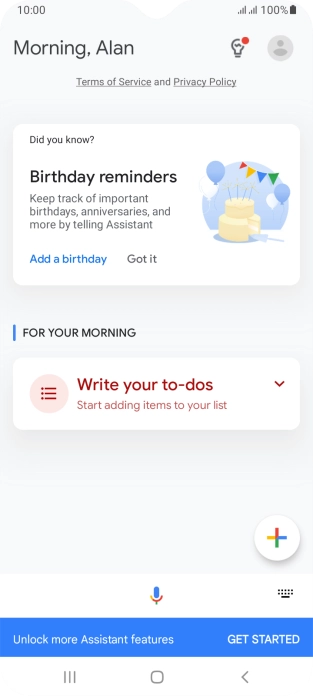 Press the profile icon.