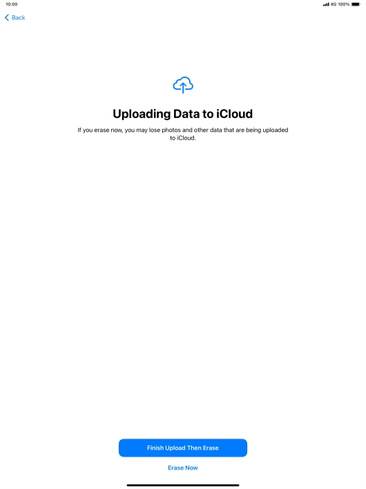Press the required setting.