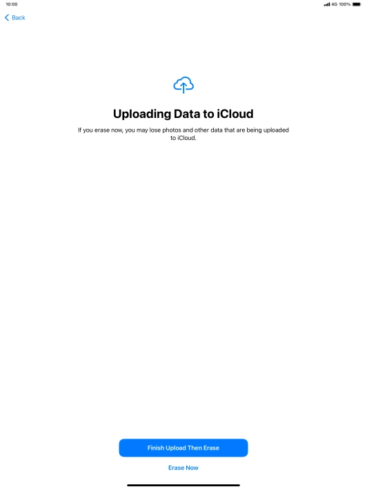 Press the required setting.