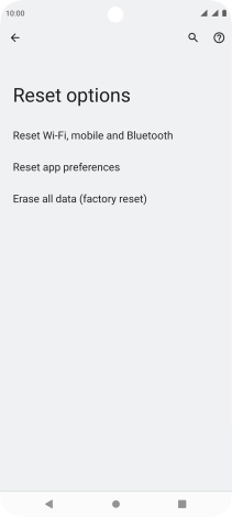 Press Erase all data (factory reset).
