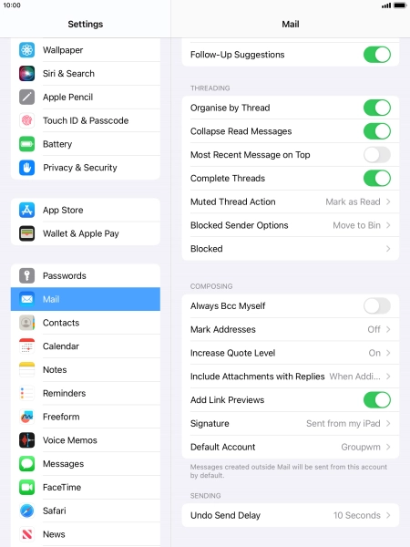Press Default Account.