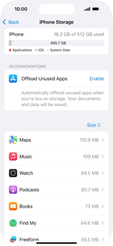 Press the required app.