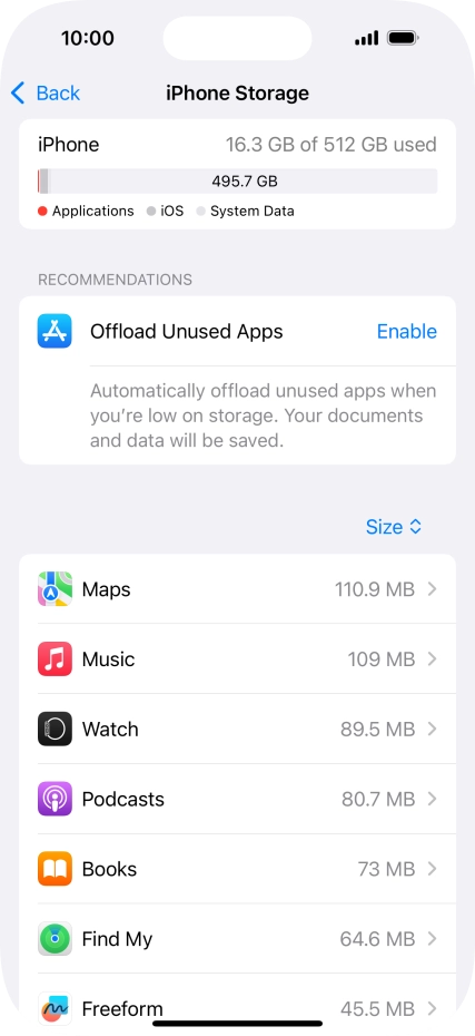 Press the required app.