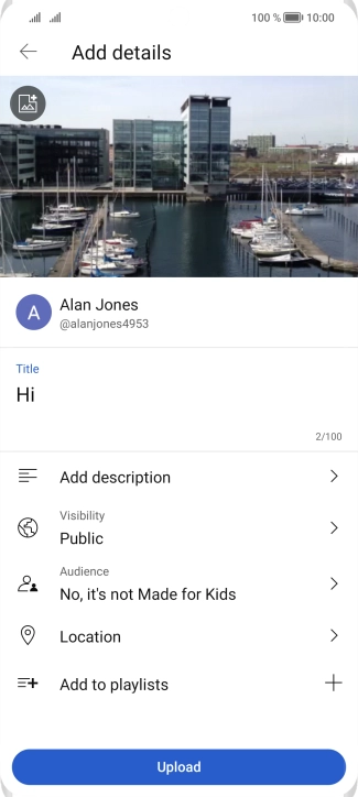 Key in the required text and press Upload.