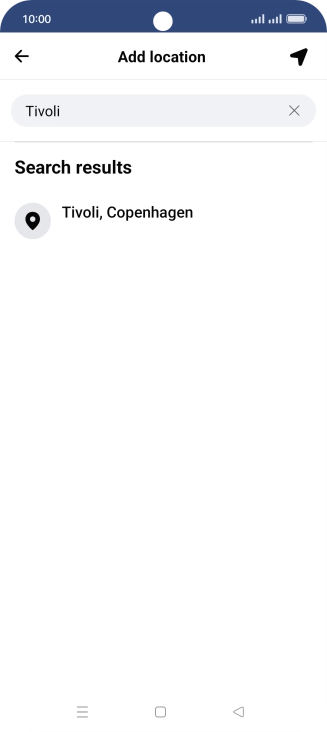 Press the required location.