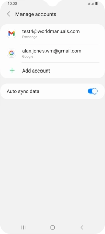 Press the required email account. Press the required email account.