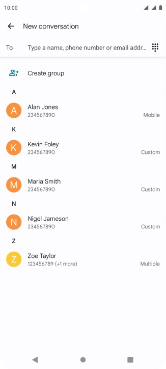 Press the field next to 