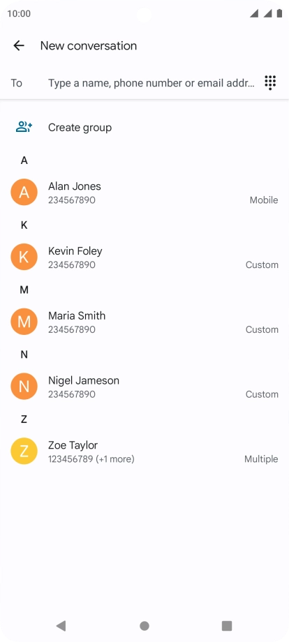 Press the field next to 