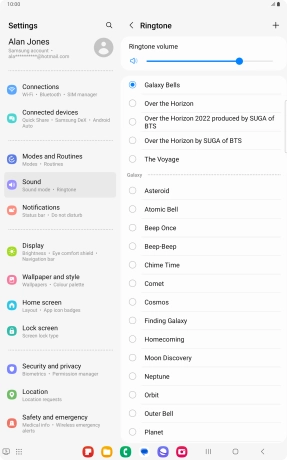 Press the required ring tones to hear them.