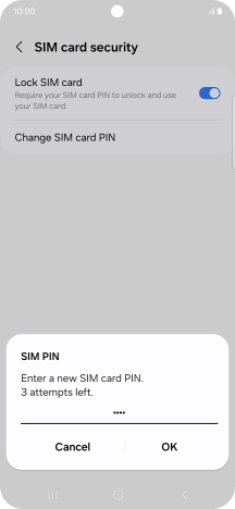 Key in a new four-digit PIN and press OK.