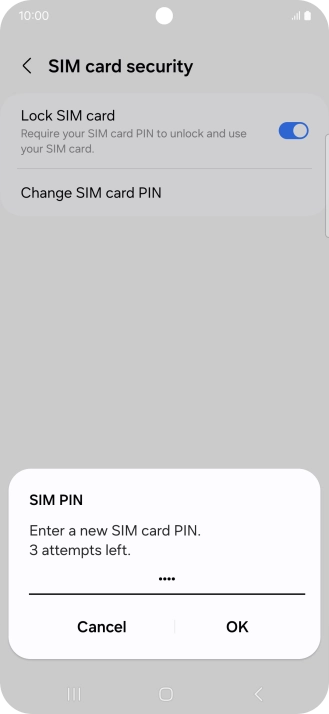 Key in a new four-digit PIN and press OK.